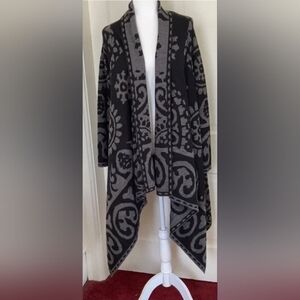 Adrienne Vittadini Wool Blend Cardigan Coat Cozy Soft Knit, Size L/XL